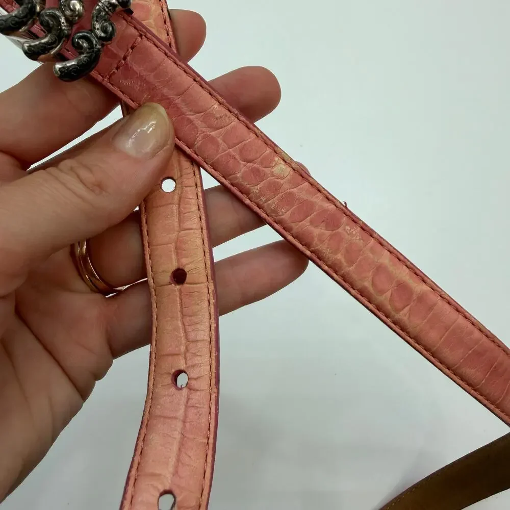 Vintage Brighton Pink Silver Belt Large